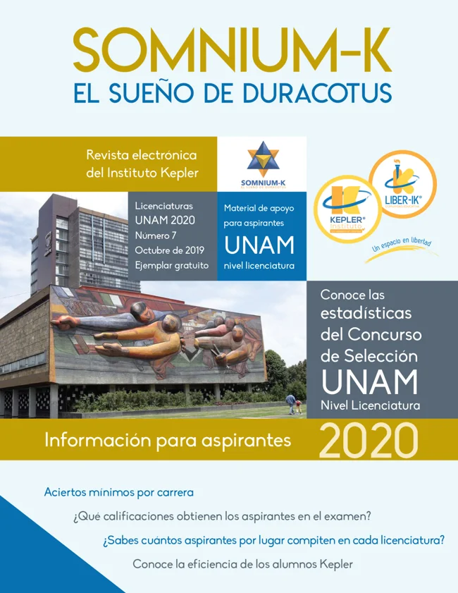 Portada de Somnium-K número 7: UNAM Licenciatura · Estadísticas 2019